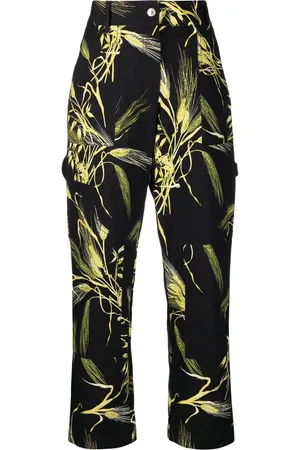Msgm Hose mit Blatt-Print
