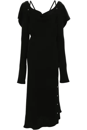 SETCHU Seiden-Maxikleid mit abnehmbaren Ärmeln