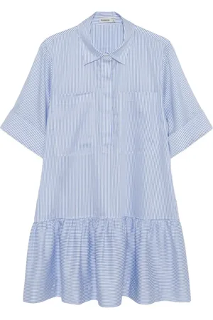 Simkhai Cris striped tiered shirt dress
