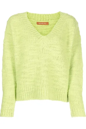 REJINA PYO Pullover mit V-Ausschnitt
