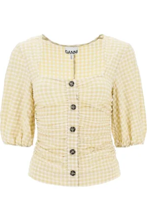 Ganni Bluse mit Karo-Print