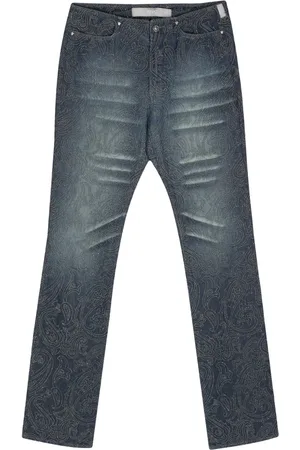 VERSACE 2000s Straight-Leg-Jeans mit Strass