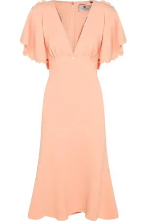 Elisabetta Franchi Scalloped-sleeve midi dress