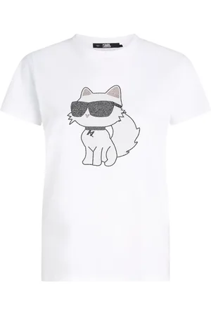 Karl Lagerfeld Ikon 2.0 Choupette T-Shirt mit Strass