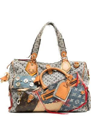 LOUIS VUITTON Jeans-Reisetasche im Patchwork-Look