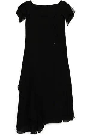 YOHJI YAMAMOTO Drapiertes Kleid mit eckigem Ausschnitt