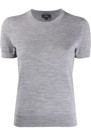 THEORY T-Shirt mit Lochstrickmuster