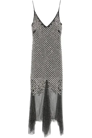 AMEN Maxikleid mit Kristallverzierung