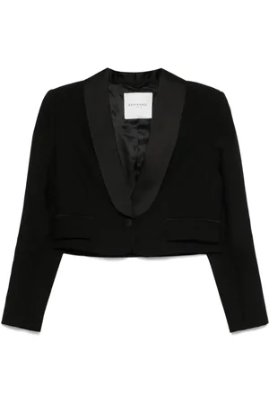 Ermanno Firenze Cropped-Jacke mit Rundhalsausschnitt