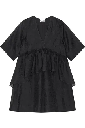Ganni Georgette-Minikleid mit Falten