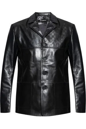 MISBHV Lederjacke mit Monogramm-Prägung