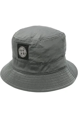Stone Island Seersucker-Fischerhut mit Logo-Patch