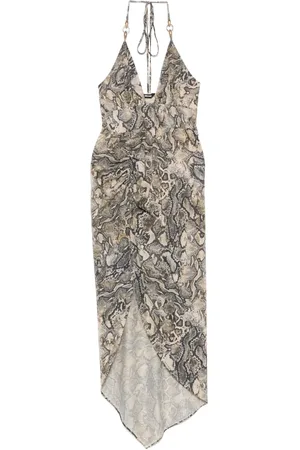 Roberto Cavalli Jersey-Maxikleid mit Pyton-Print