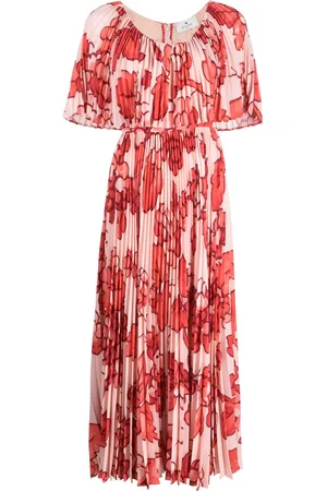 Etro Faltenkleid mit Blumen-Print