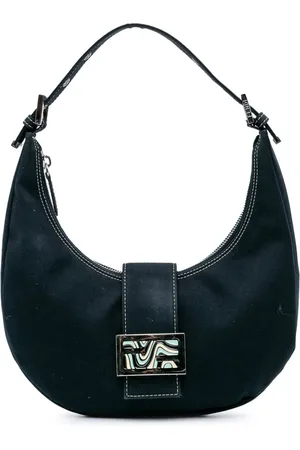 Fendi 2000-2010 FF Marble Croissant Schultertasche aus Canvas