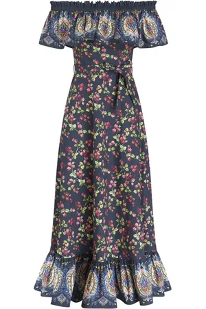 Etro Schulterfreies Kleid mit Blumen-Print