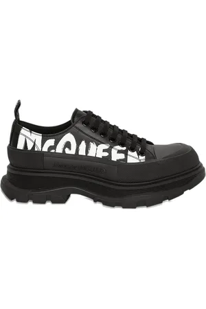 Alexander McQueen Tread Slick Lace Up "McQueen Graffiti Logo - Black" Sneakers