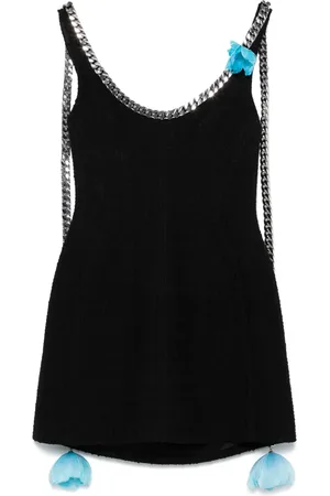 DAVID KOMA Flower Chunky Chain Minikleid