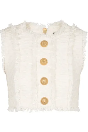 Balmain Cropped-Oberteil aus Tweed