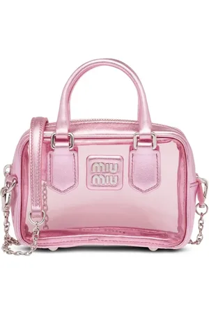 Miu Miu Transparente Mini-Tasche mit Logo-Applikation