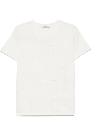 ODEEH T-Shirt mit Blumenapplikation