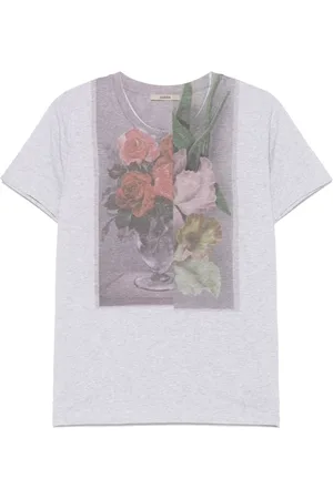 ODEEH T-Shirt mit Blumen-Print