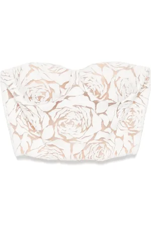 ERMANNO SCERVINO Cropped-Oberteil mit Blumenmotiv