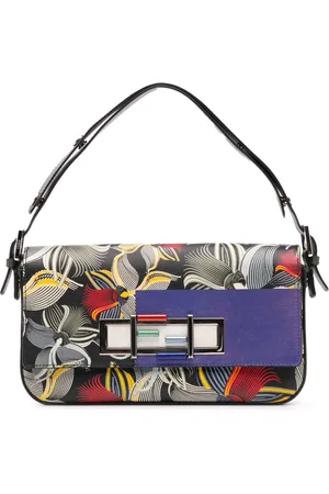 Fendi 2010-2024 3Baguette Schultertasche aus Leder mit Orchideen-Print