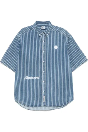 A Bathing Ape Gestreiftes Jeanshemd