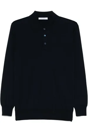 Cruciani Fein geripptes Poloshirt