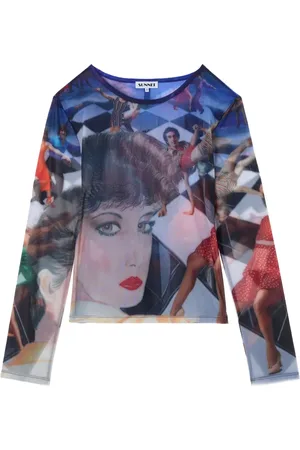 SUNNEI Semi-transparentes Oberteil mit Brigitte-Print