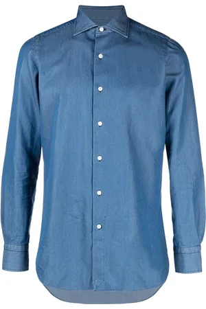 Finamore Langärmeliges Jeanshemd