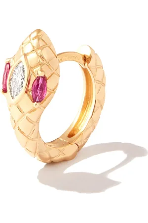 JACQUIE AICHE 14kt Head Snake Rotgoldohrring mit Diamanten