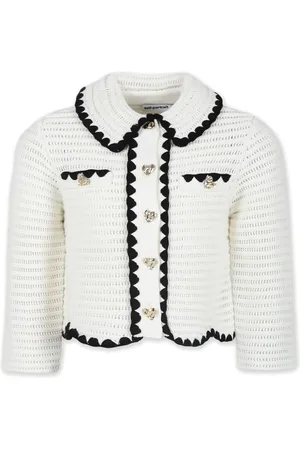 Self-Portrait Cardigan mit Lochstrickmuster