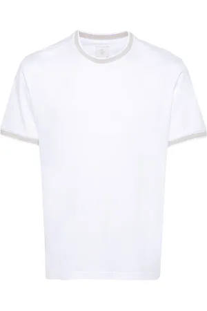 ELEVENTY T-Shirt mit gestreiftem Rand
