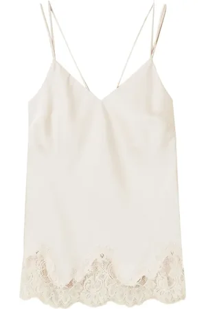 Twin-Set Top mit Spitzeneinsätzen