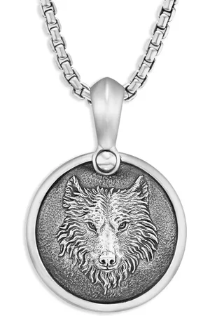 David Yurman Petrvs Wolf Sterlingsilber-Amulett mit Diamanten (21mm)
