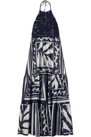 Twin-Set Besticktes Neckholder-Maxikleid