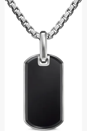 David Yurman Chevron Sterlingsilber-Anhänger mit Onyx 27mm