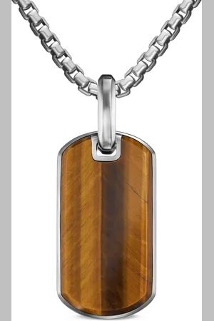 David Yurman Chevron Sterlingsilber-Anhänger mit Tigerauge (27mm)