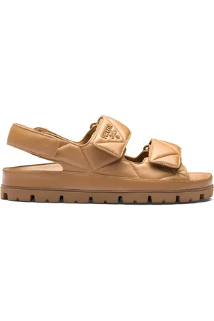 Prada Gepolsterte Sandalen mit Logo