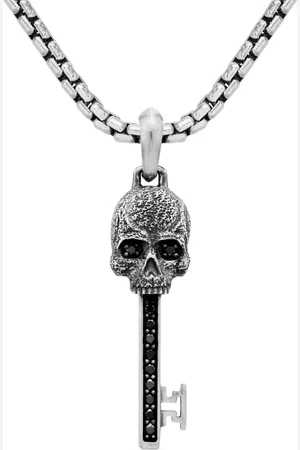 David Yurman Memento Mori Skull Key Amulett mit Diamanten 31,7mm