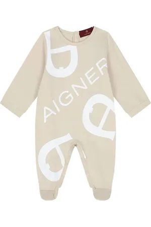 Aigner Langärmeliger Strampler mit Logo-Print