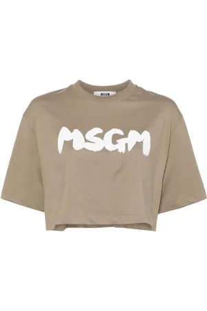 Msgm Cropped-T-Shirt mit Print