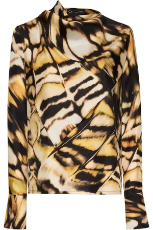 Oscar de la Renta Bluse mit abstraktem Print