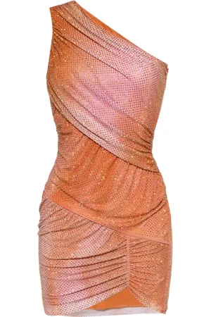 Self-Portrait Minikleid aus Mesh mit Strass
