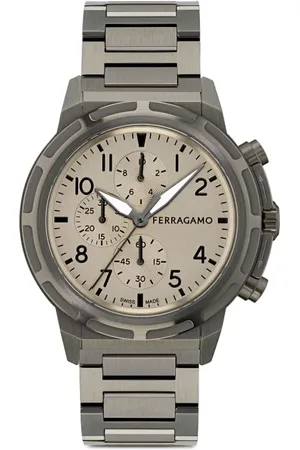Salvatore Ferragamo Armbanduhr aus Edelstahl 44mm