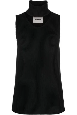 Jil Sander Geripptes Stricktop mit Cut-Out