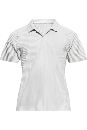 Issey Miyake Plissiertes Poloshirt