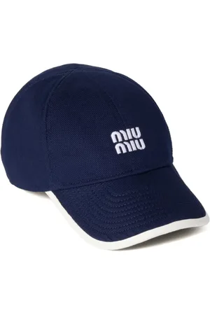 Miu Miu Drill Baseballkappe mit Logo-Verzierung
